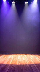Empty stage with spotlights
