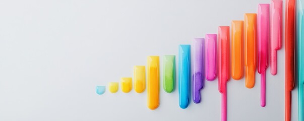 Melting Color Bars on White, Abstract , Gradient