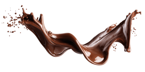 Brown Chocolate Liquid Splash on Black Background