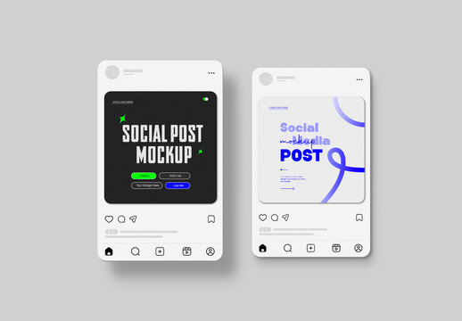 Editable Social Media Post Mockup PSD