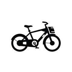 Fototapeta premium Black bicycle with basket and fenders transport vehicle