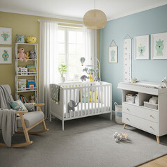 Cozy baby room with nursery decor and comfortable space for infants