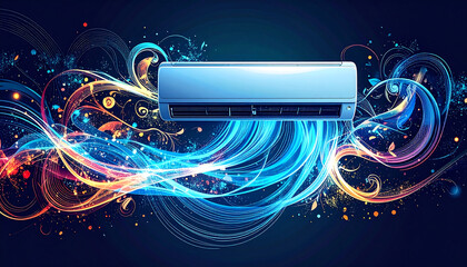 Air conditioner illustration graphic design