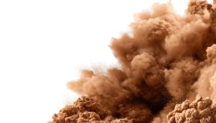 Brown Dust Explosion on Black Background