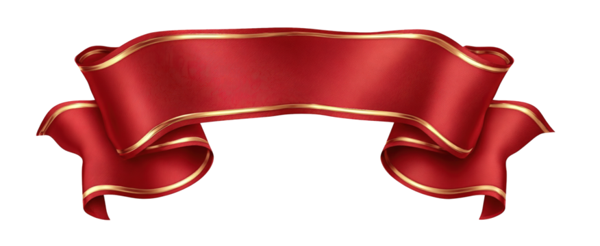 Red And Gold Elegant Ribbon Banner Design