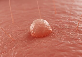 Scientific visualization of a cutaneous nevus, a benign mole or skin tumor on the epidermis