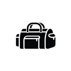 Black duffel bag with handles and pockets travel luggage