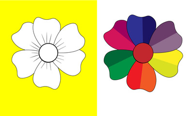 DIFFERENT COLOR FLOWER VECTOR ART