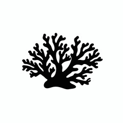 Naklejka premium Striking abstract coral formation contrasted in stark black and white silhouette