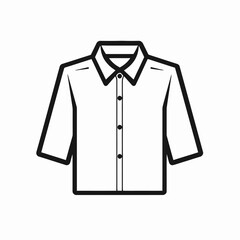 Naklejka premium Short sleeved button down shirt minimalist vector line art style silhouette