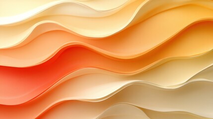 Obraz premium Abstract background with smooth waves in warm orange and beige tones