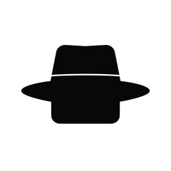 Black fedora hat with white band vector