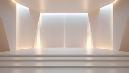 Obraz premium Modern Minimalist Interior with Staircase and Lighting