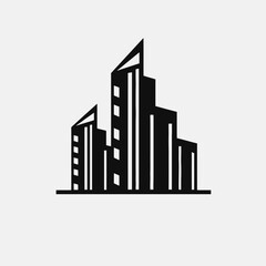 Fototapeta premium Striking skyscrapers rise against a neutral backdrop, creating a modern city silhouette