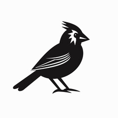 Fototapeta premium Simple and striking Northern Cardinal bird illustration vector art silhouette
