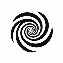 Hypnotic vortex of swirling lines for optical illusion vector abstract silhouette