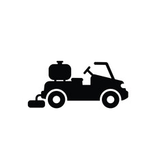 Black silhouette of a floor cleaning machine white