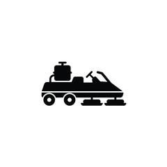Fototapeta premium Black snow groomer vehicle icon machine transportation