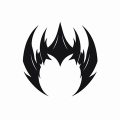 Naklejka premium Abstract winged emblem design with sharp edges forming a striking silhouette
