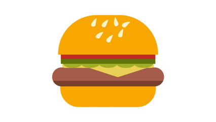 Flat design cheeseburger with lettuce and tomato