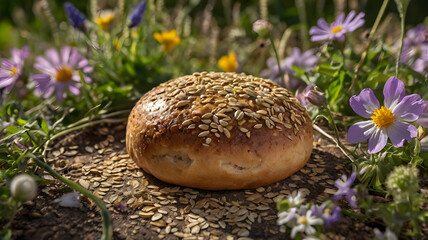 Classic Pumpkin Pie with Whipped Cream and Autumn Leaves