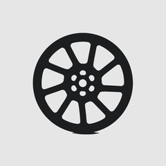 Obraz premium Stylish eight spoke alloy wheel design forming a dark silhouette