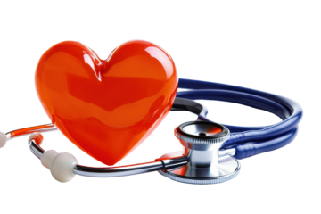 Stethoscope and vibrant heart representation highlighting medical care and wellness in health and fitness contexts