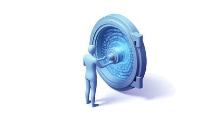 Naklejka premium Empowering individuals with crucial cybersecurity awareness to navigate and protect their digital entry points in an increasingly interconnected world