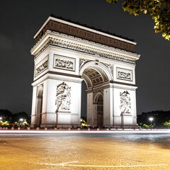 Fototapeta premium Illuminated Arc de Triomphe at Night