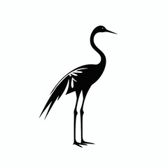 Fototapeta premium Graceful and elegant crane standing tall, an isolated vector silhouette