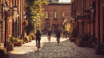 Biking adventure through cobblestone streets historic district travel photography urban environment scenic view lifestyle exploration