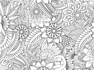 Obraz premium DIY craft floral frame Coloring pages for adults and kids and kdp 