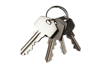 Collection of house keys on a keychain highlighting different designs and textures with a focus on essential home access in daily life