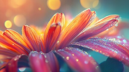 Fototapeta premium DewKissed Petals at Dawn.