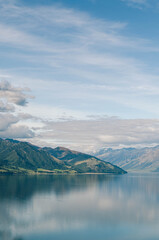 Lake and mountain layers - Lake Wanaka, New Zealand.