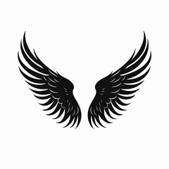 Obraz premium Boldly stylized wings display a feathered and captivating angel wings silhouette