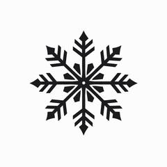 Black and white winter snowflake isolated design element vector style silhouette