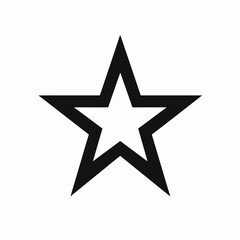 Fototapeta premium Isolated graphic five point star with outline black pentagram silhouette