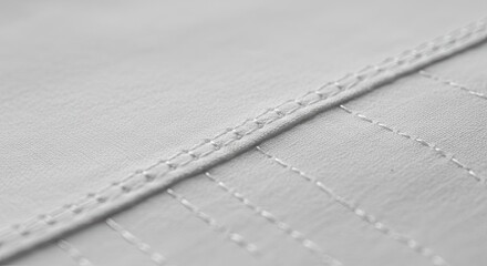 Close-up of White Fabric with Detailed Stitching and Texture
