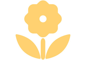 シンプルな黄色い花のアイコン