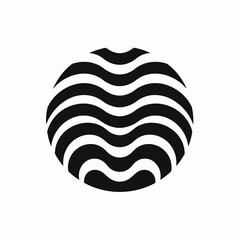 Abstract curved line design featuring a stylized circular shape silhouette