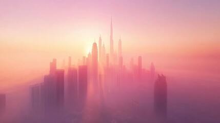 Fototapeta premium Dubai Sunrise Cityscape.
