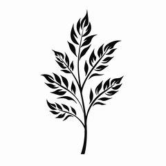 Fototapeta premium Elegant black vector foliage artfully depicted in a minimalist plant silhouette