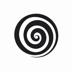 Naklejka premium Abstract hypnotic swirl shape forming an optical illusion, graphical art silhouette