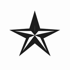 Fototapeta premium Bold five pointed star emblem in sleek black and white silhouette