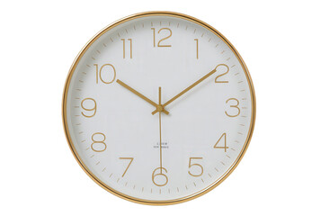 Modern Gold and White Round Wall Clock