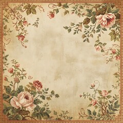 Vintage Floral Tapestry Generative AI 