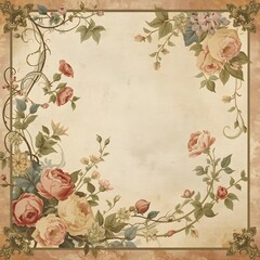 Vintage Floral Tapestry Generative AI 