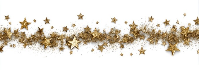Gold glitter stars on white background (1)