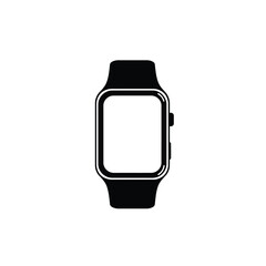 Black smartwatch with blank screen white technology